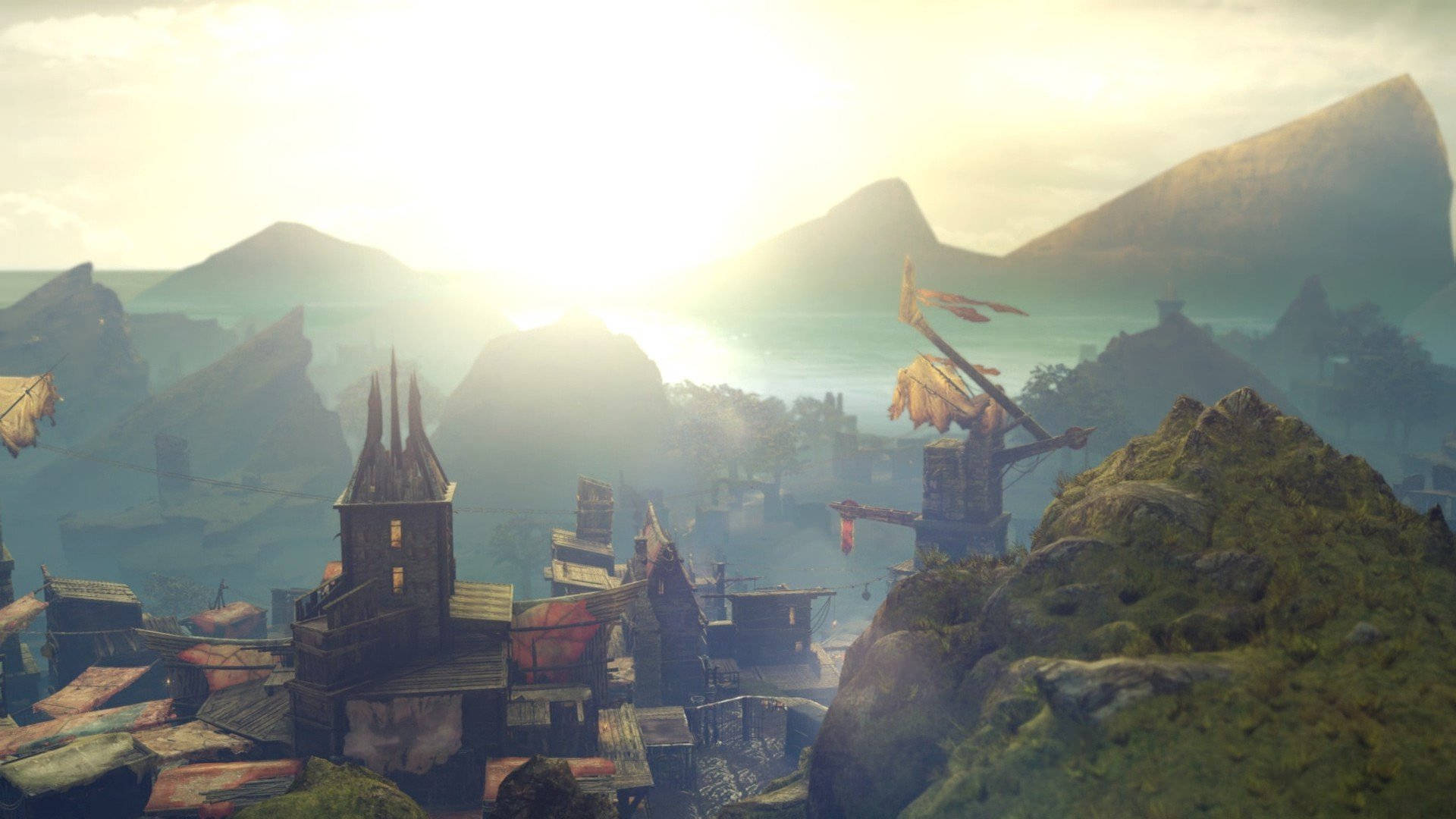 Middle Earth Shadow Of Mordor Village Setting Background