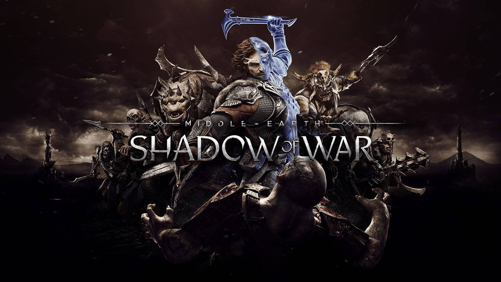 Middle Earth Shadow Of War Characters And Title Background