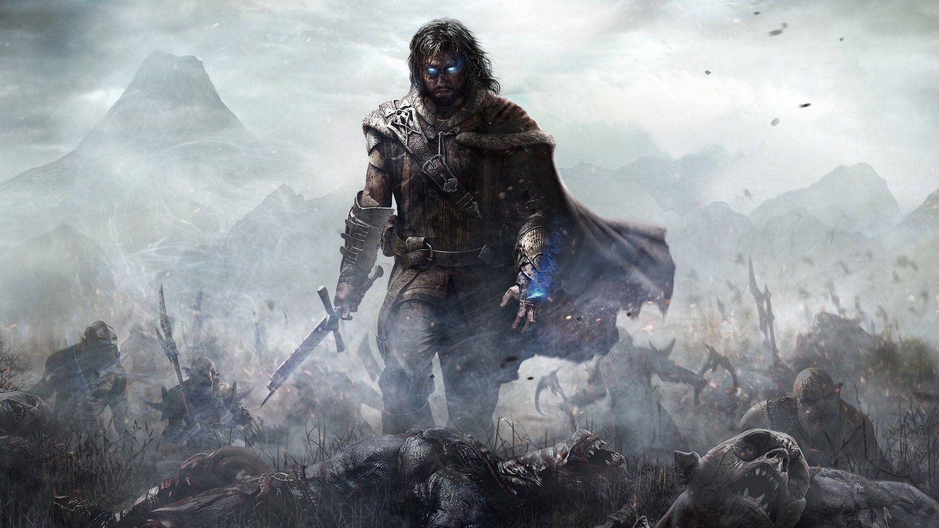 Middle Earth Shadow Of War Talion Surrounded By Dead Enemies