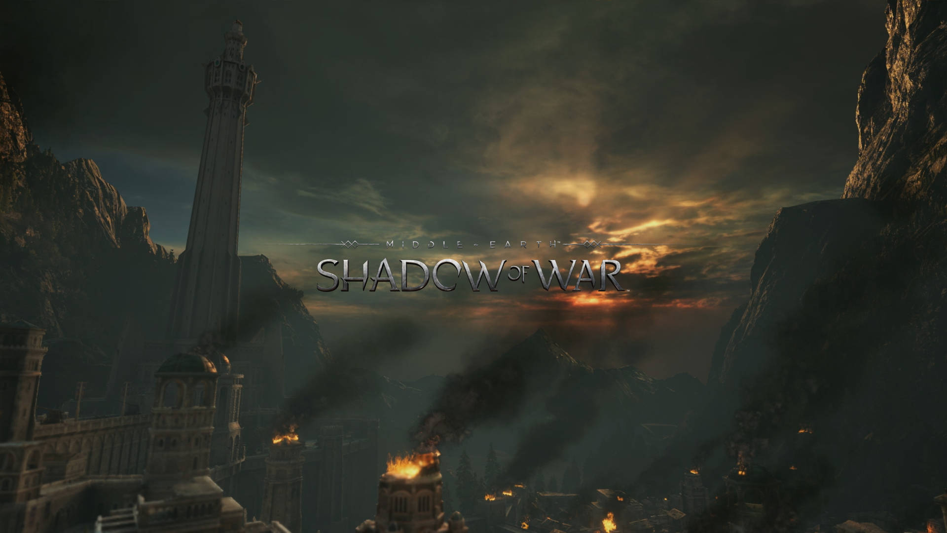 Middle Earth Shadow Of War Title On City Background