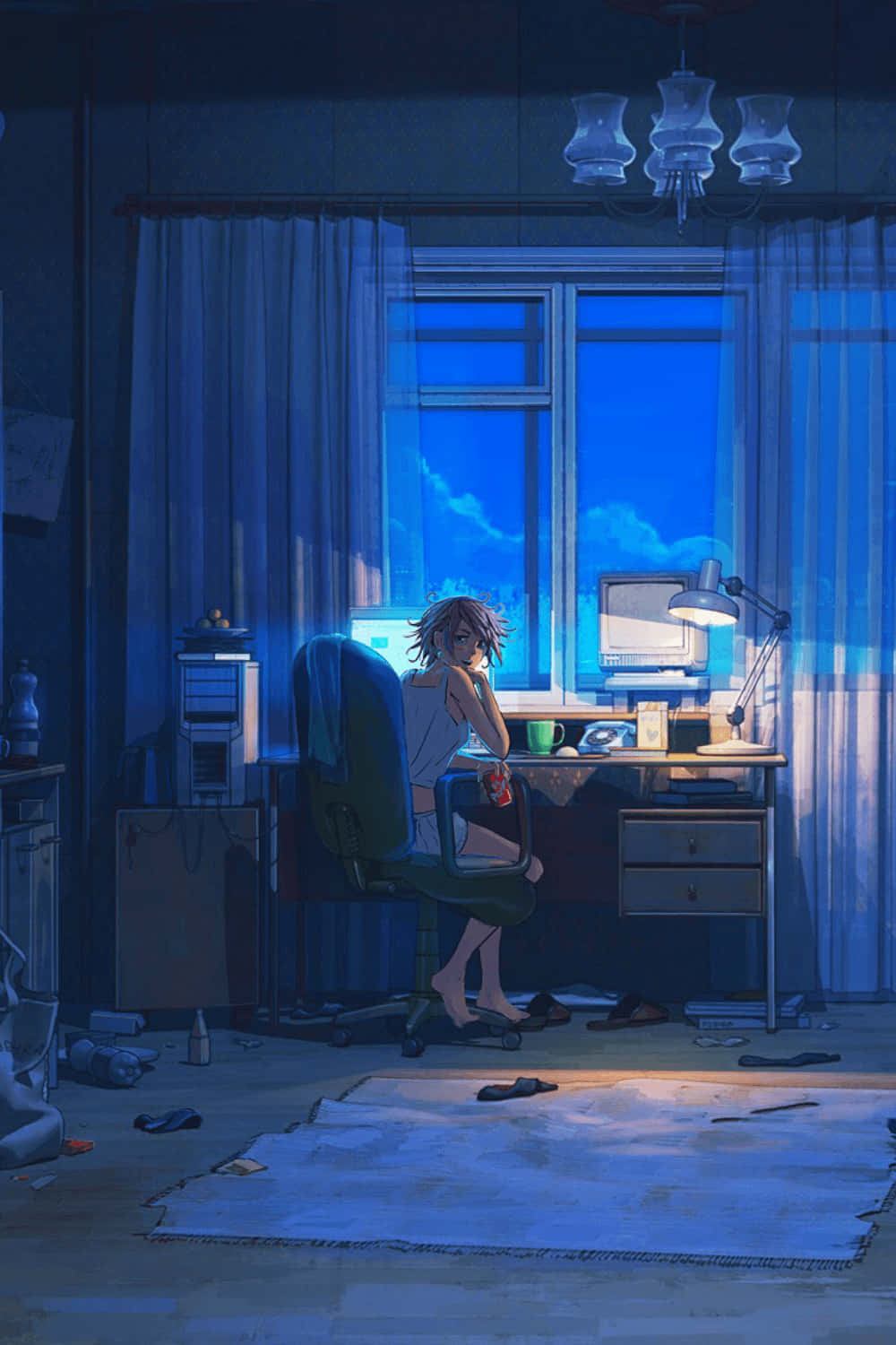 Midnight Anime Solitude Background