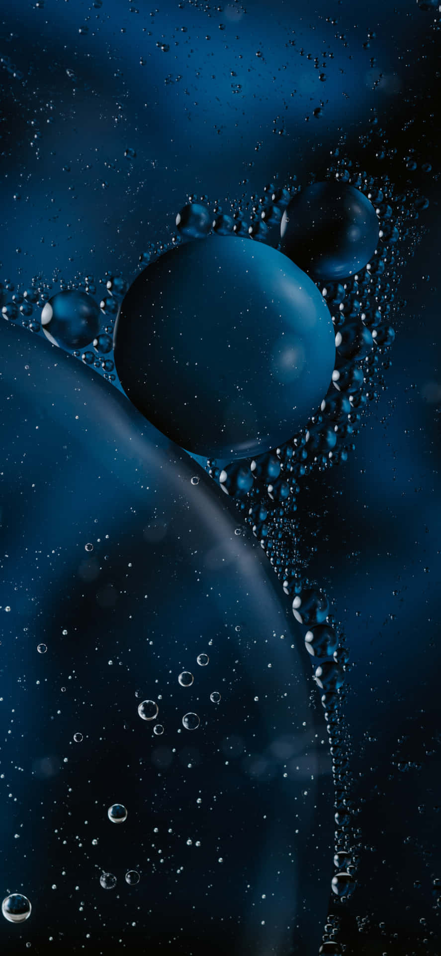 Midnight Blue Bubbles Abstract Background