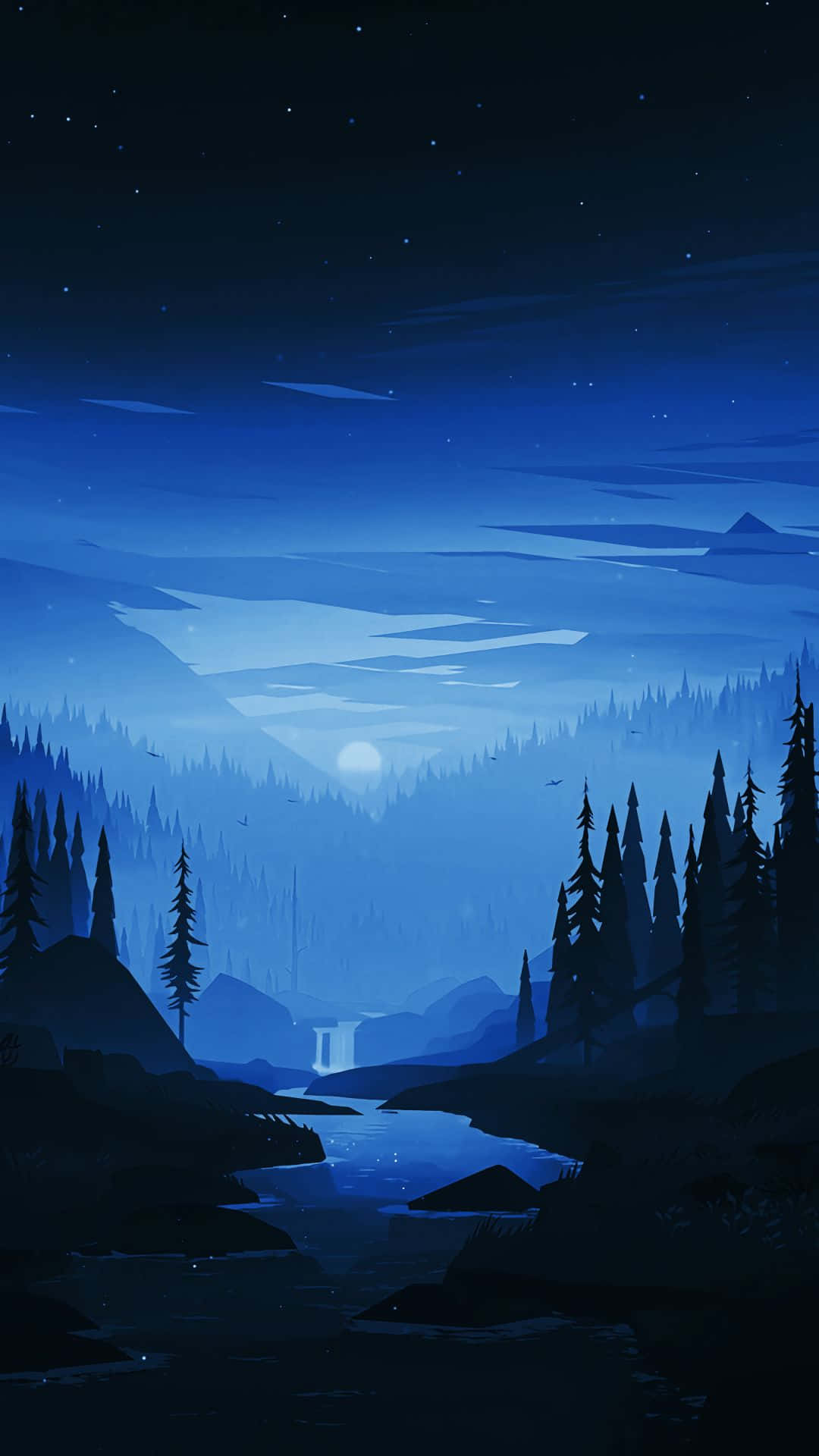 Midnight_ Blue_ Mountain_ Scape Background