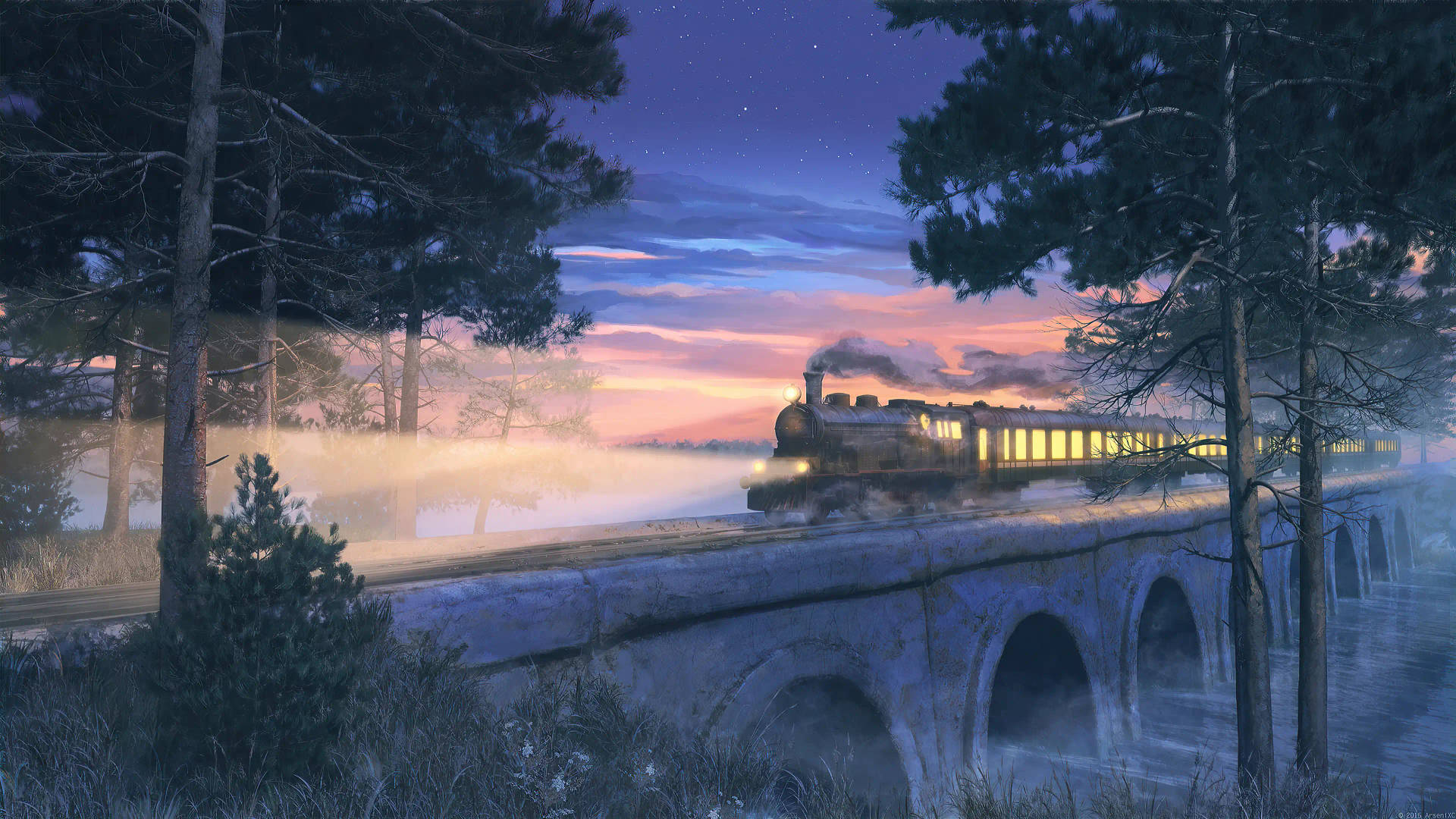 Midnight Express Train Background