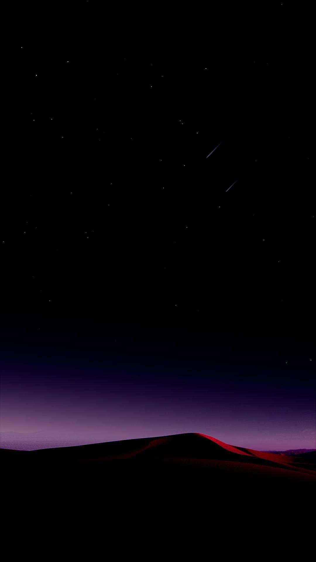 Midnight Landscape On Oled Phone Background