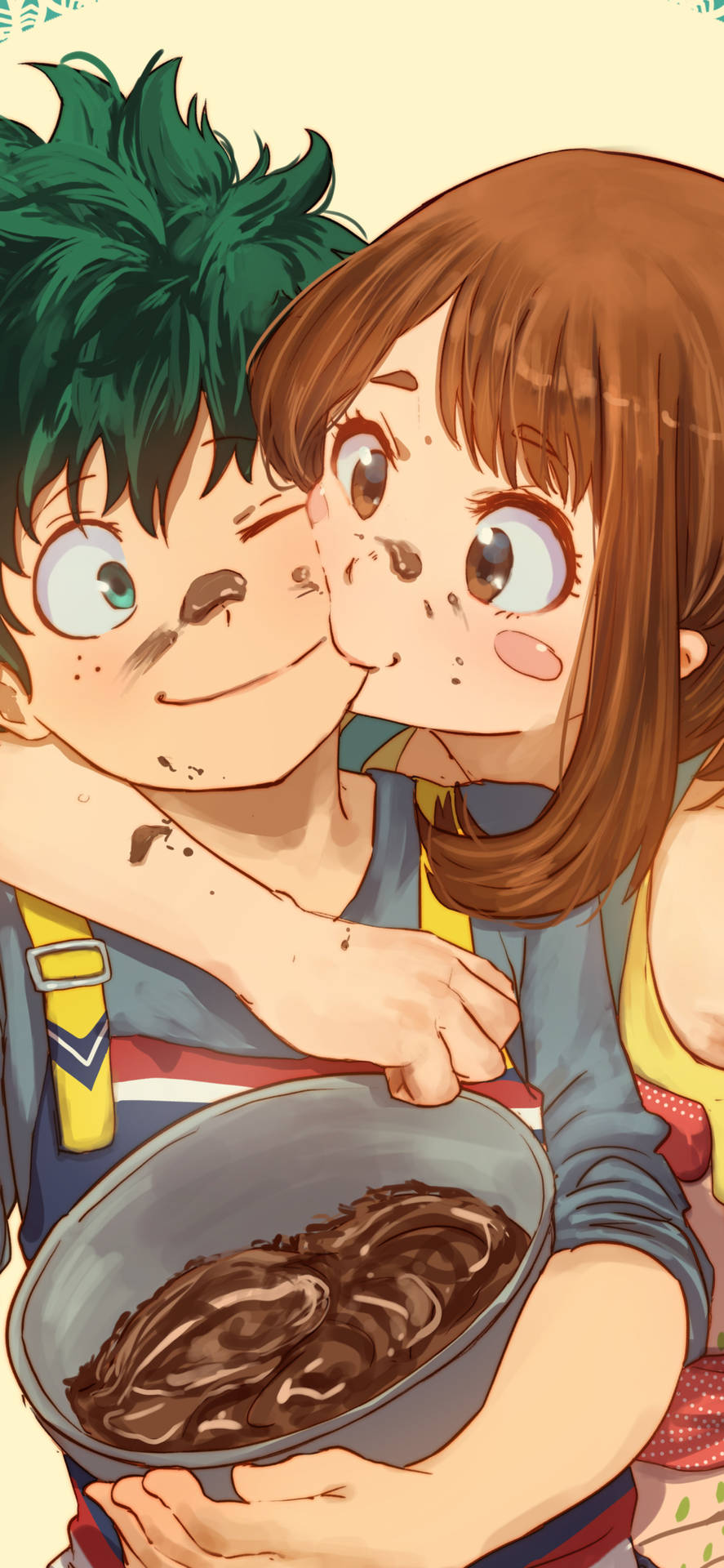 Midoriya And Uraraka My Hero Academia Iphone Background