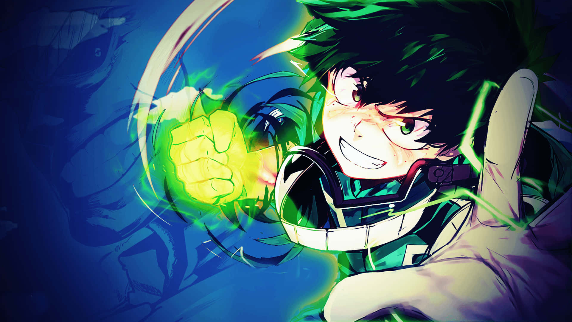 Midoriya Charging His Punch Deku Aesthetic Background