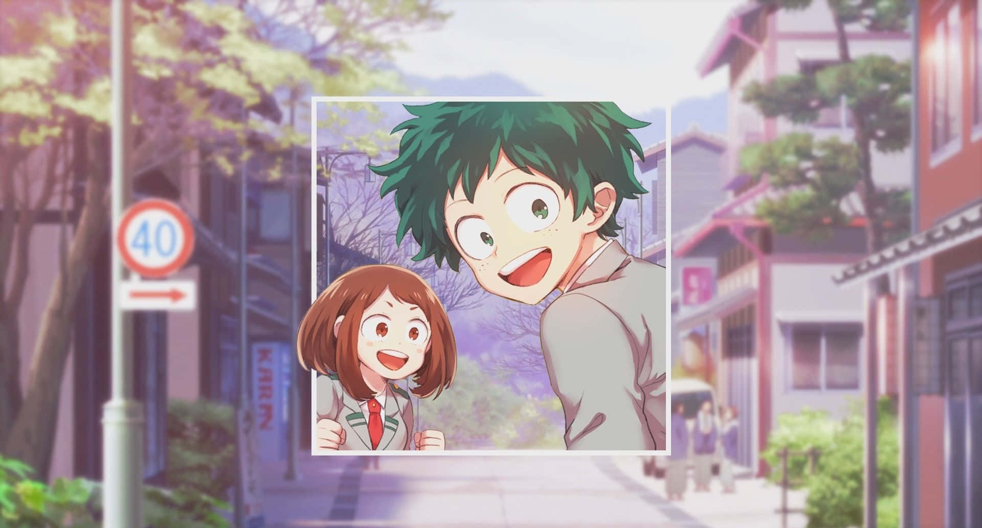 Midoriya Izuku And Ochaco Uraraka Deku Aesthetic Background