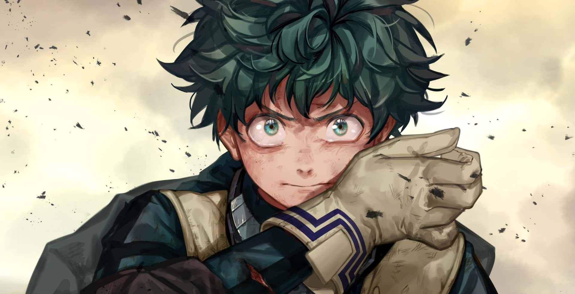 Midoriya Izuku, The Young Superhero, Smiles Courageously Background