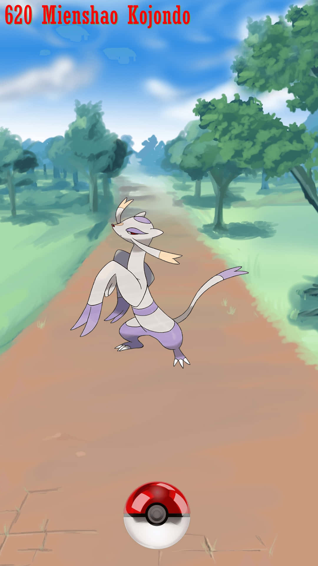 Mienshao Poke Ball Background