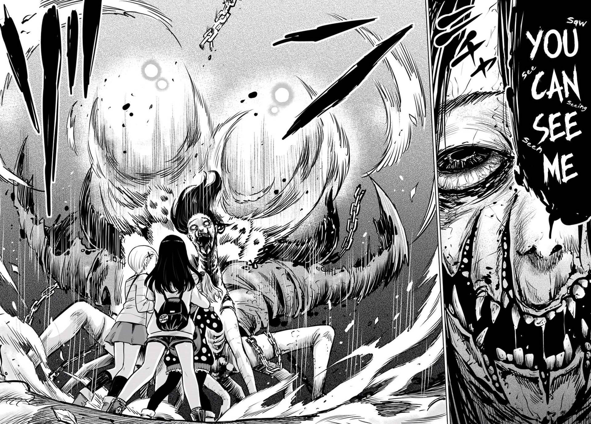 Mieruko Chan Miko Horrifying Monster Background