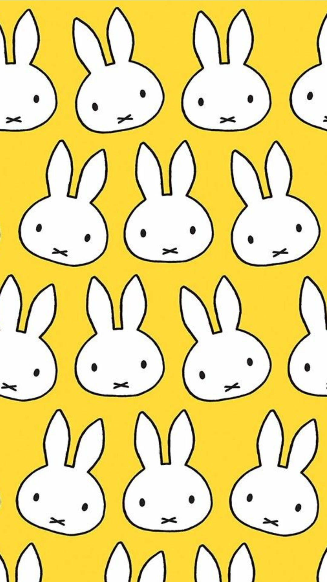 Miffy Head Yellow Pattern Background