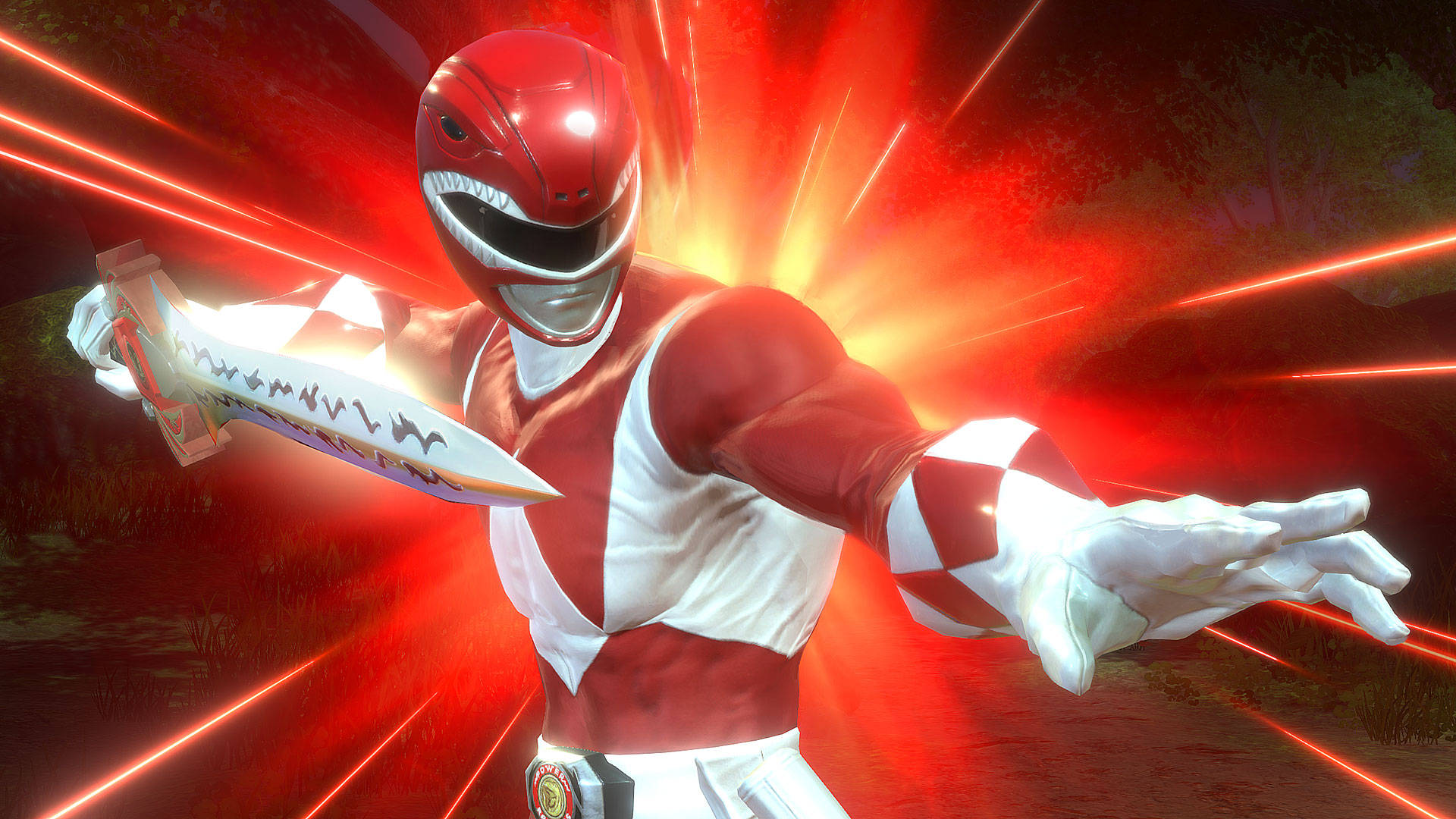 Mighty Morphin Red Power Ranger Unleashed Background