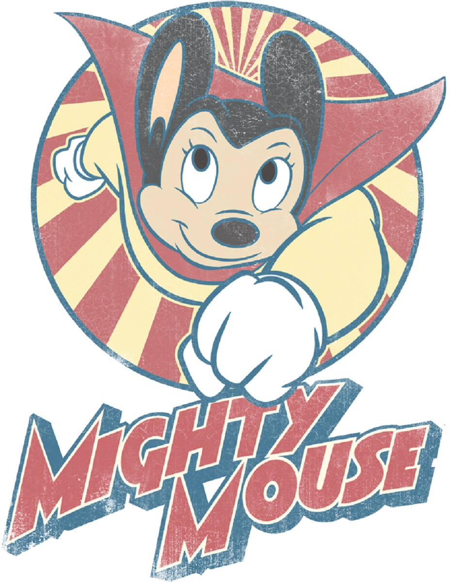 Mighty Mouse Cartoon Logo Background