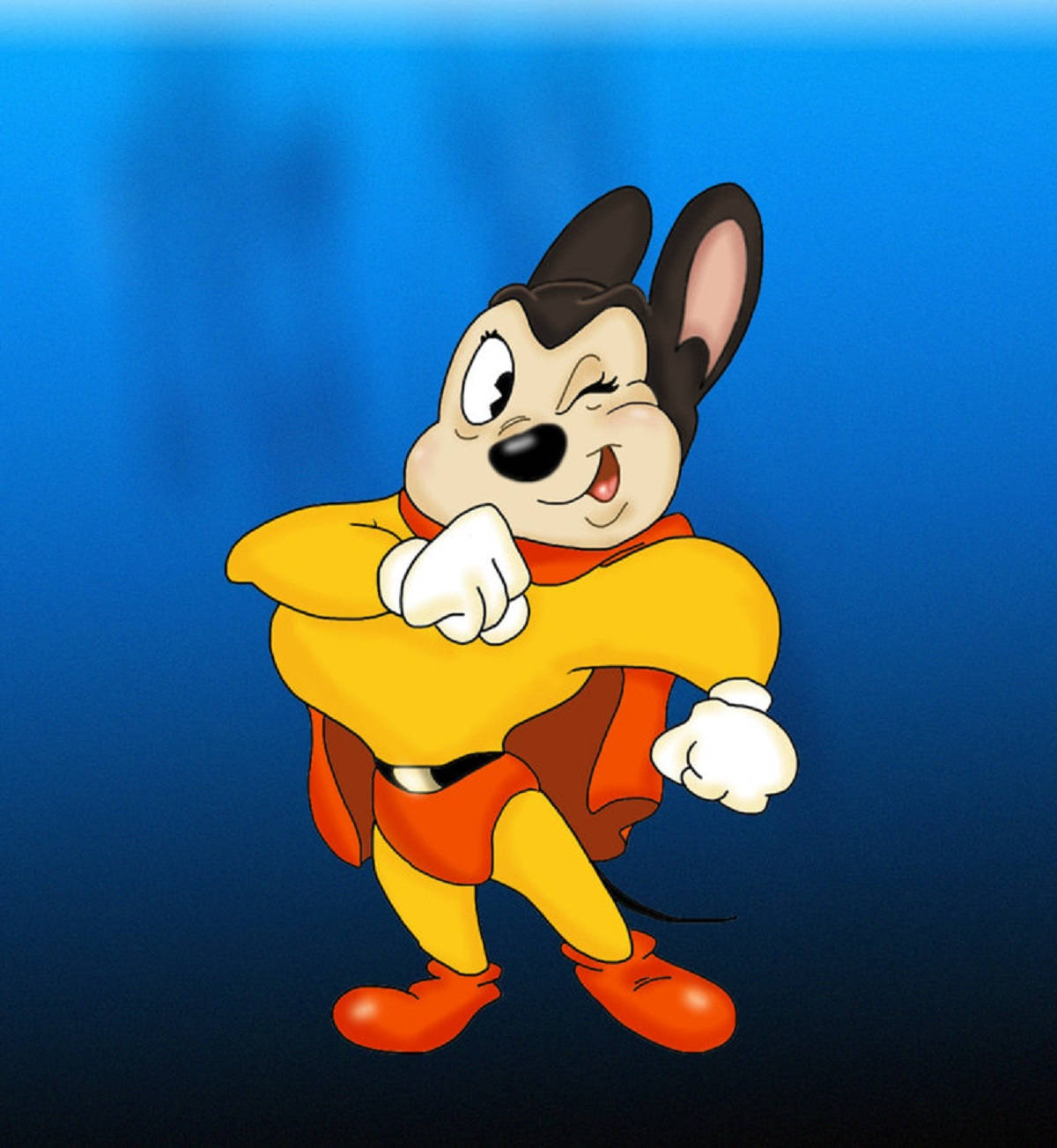 Mighty Mouse Cartoon Portrait Background