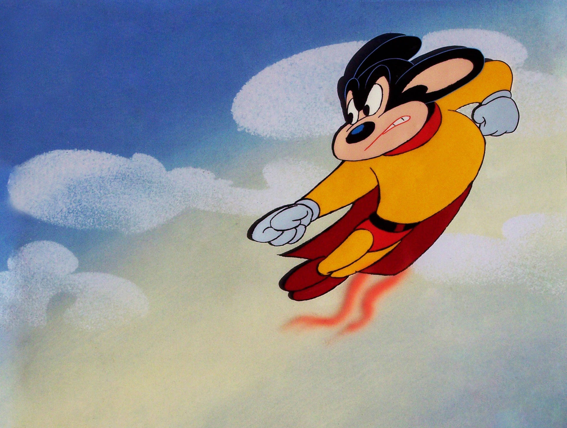 Mighty Mouse Flying Background