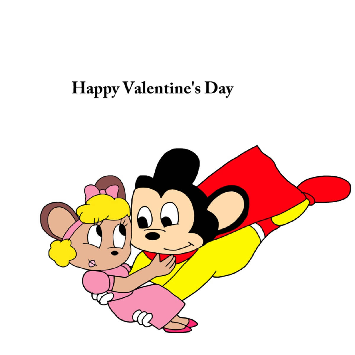 Mighty Mouse Happy Valentine's Day Background