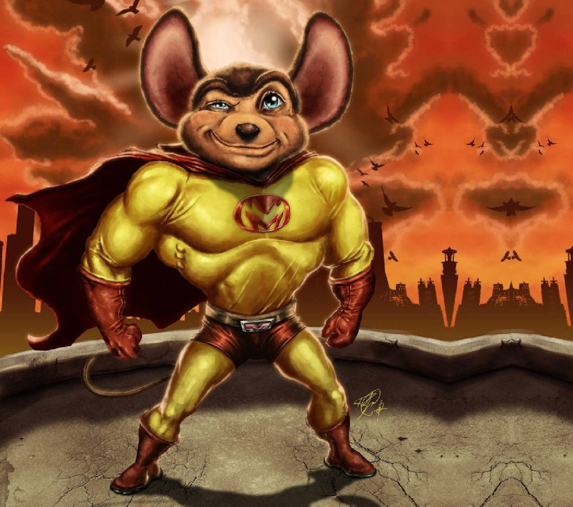 Mighty Mouse Muscles Background