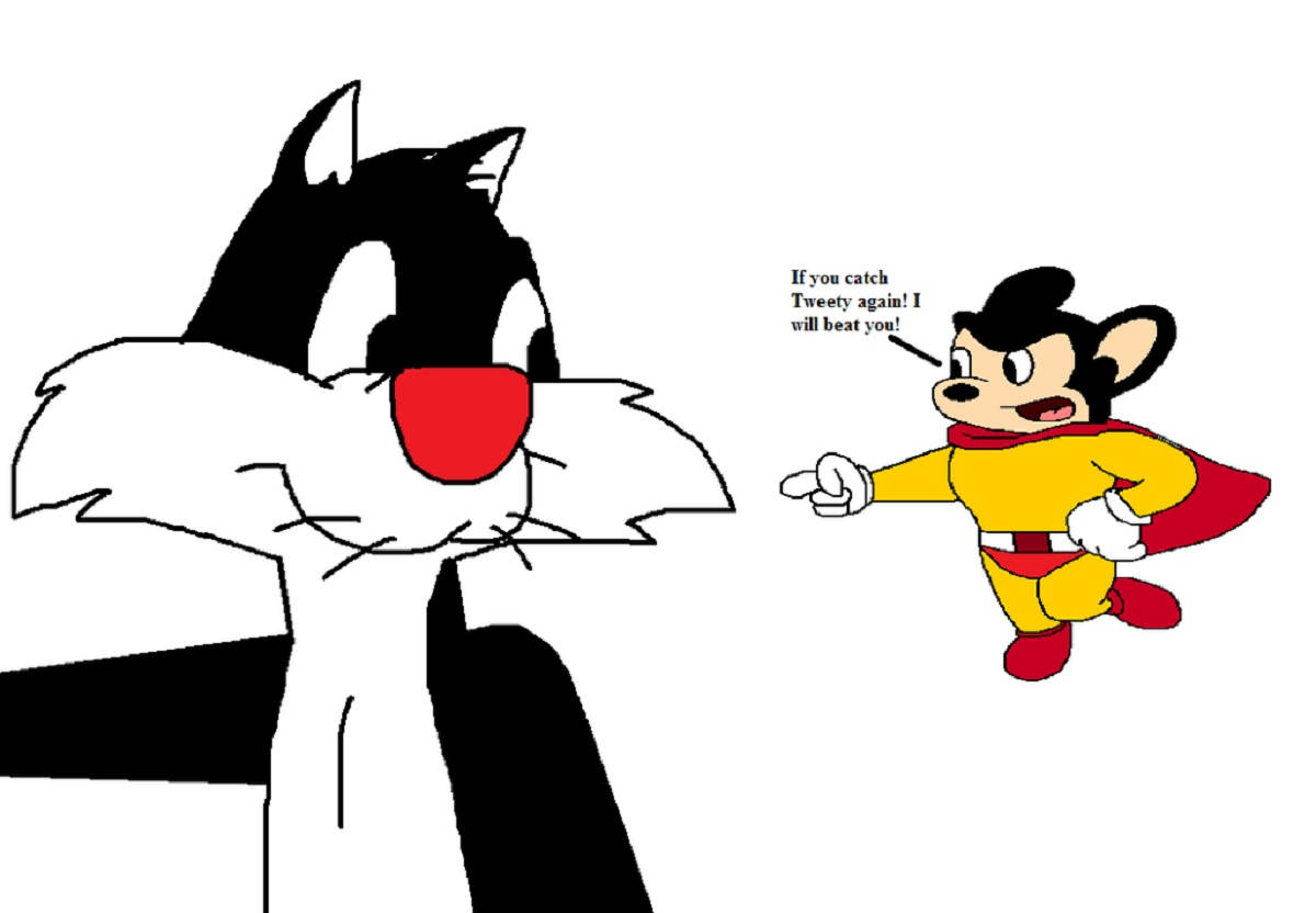 Mighty Mouse Vs Sylvester Art