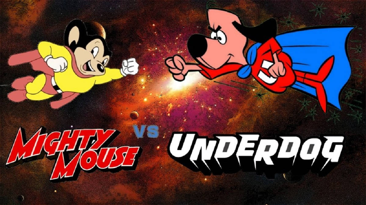 Mighty Mouse Vs Underdog Art Background