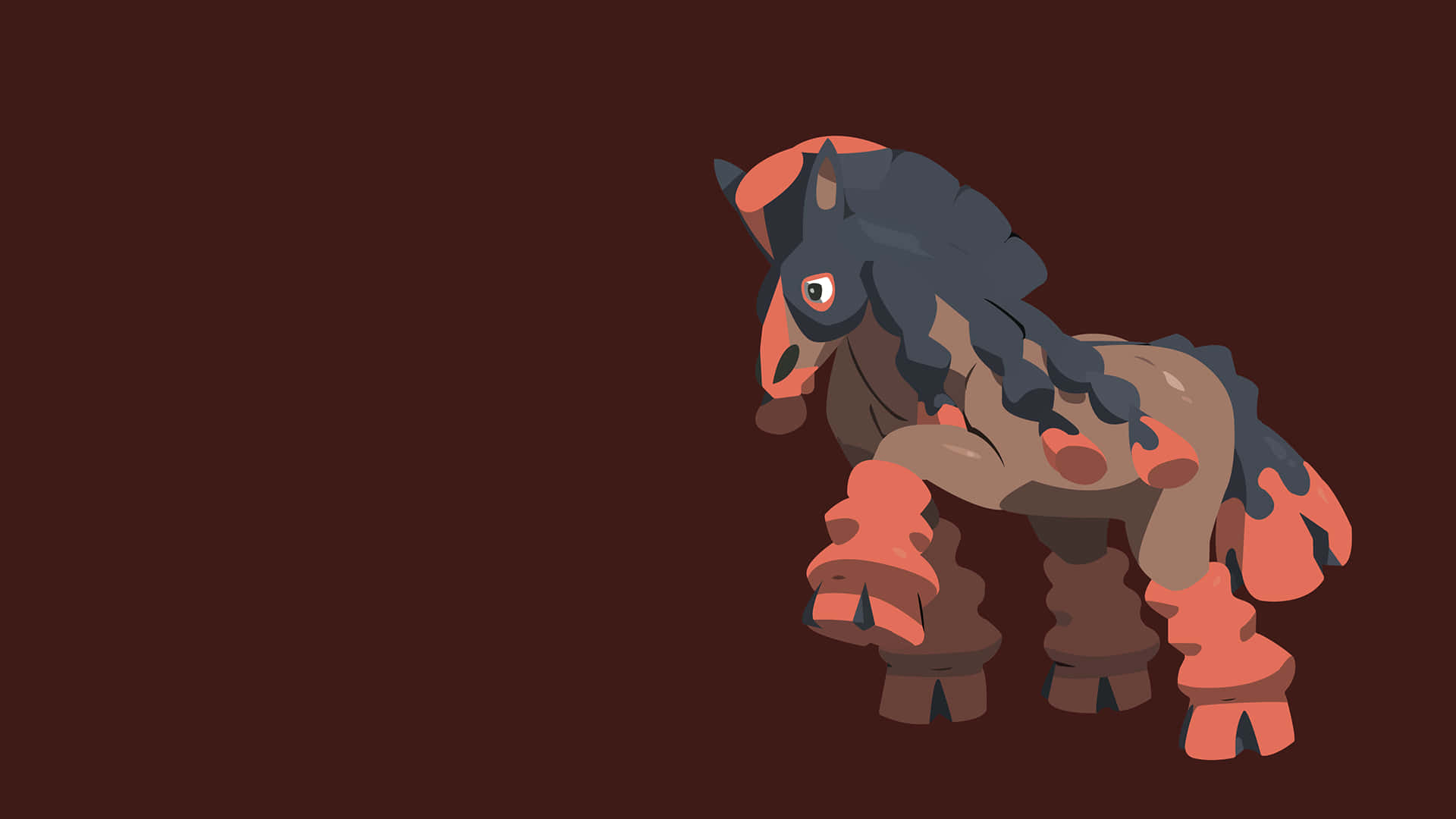 Mighty Mudsdale Dominating On A Dark Brown Backdrop Background