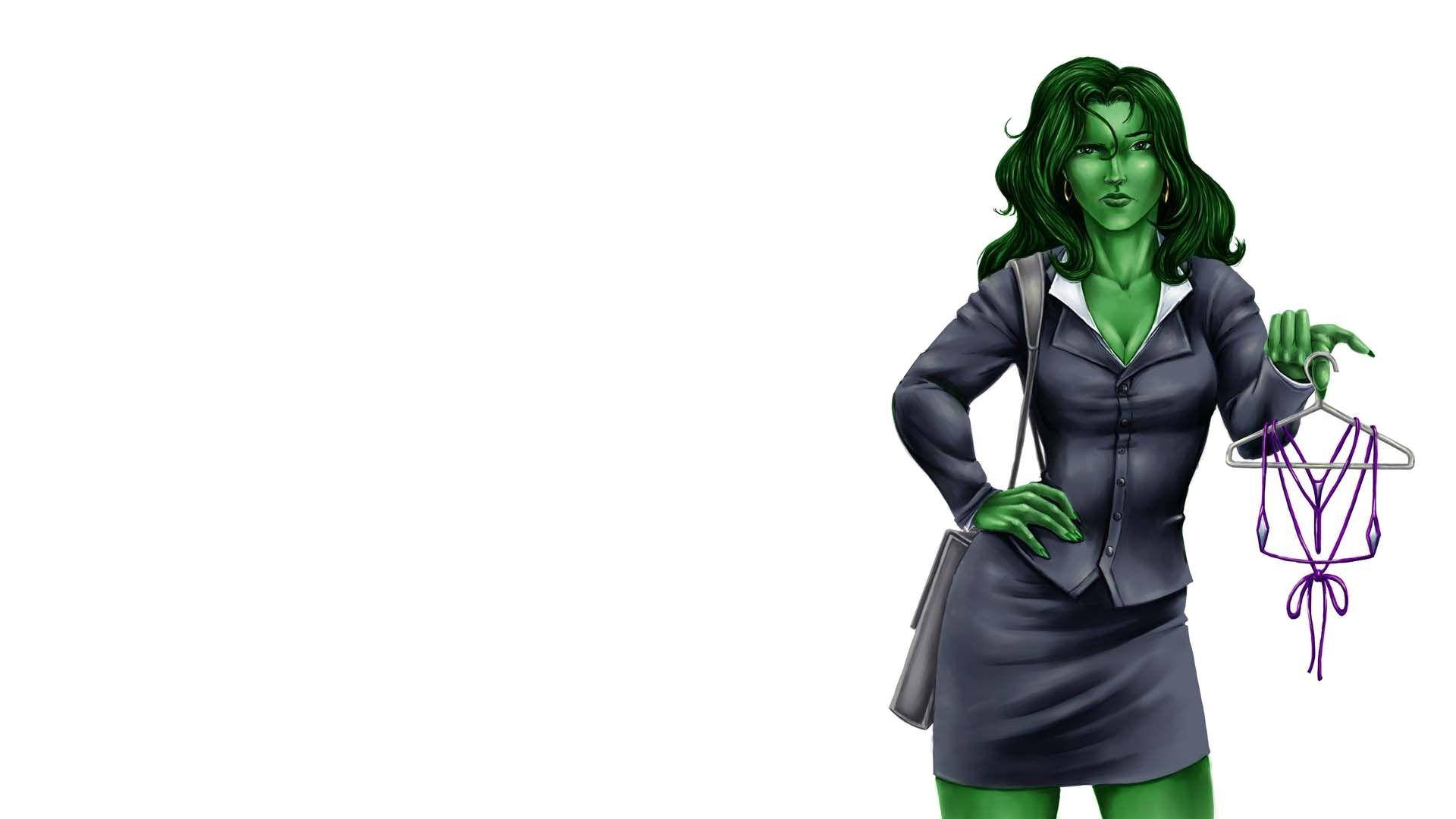 Mighty She-hulk Showcasing Her Powerful Stance Background