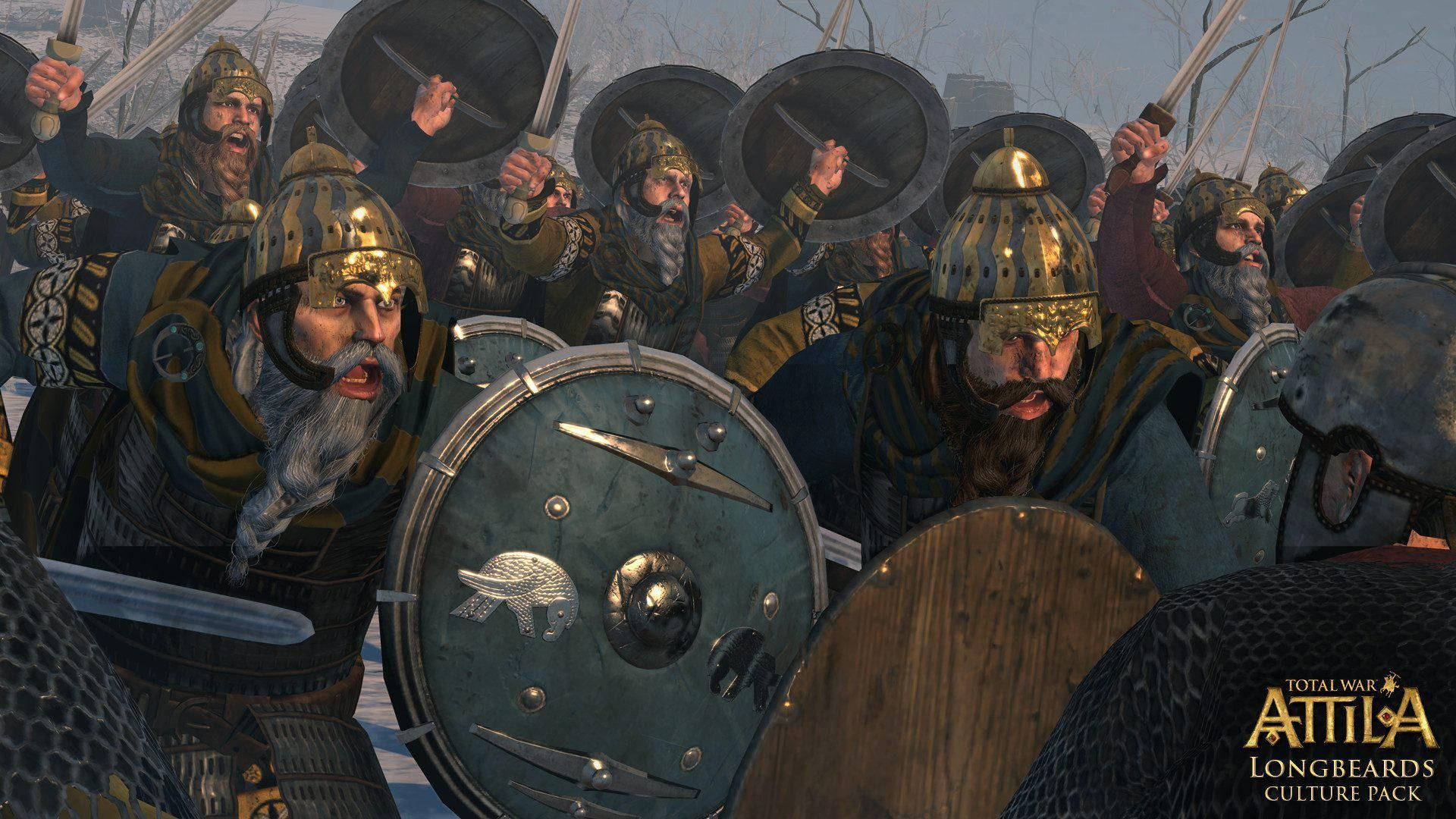 Mighty Soldiers Of Total War Attila Preparing For Battle Background