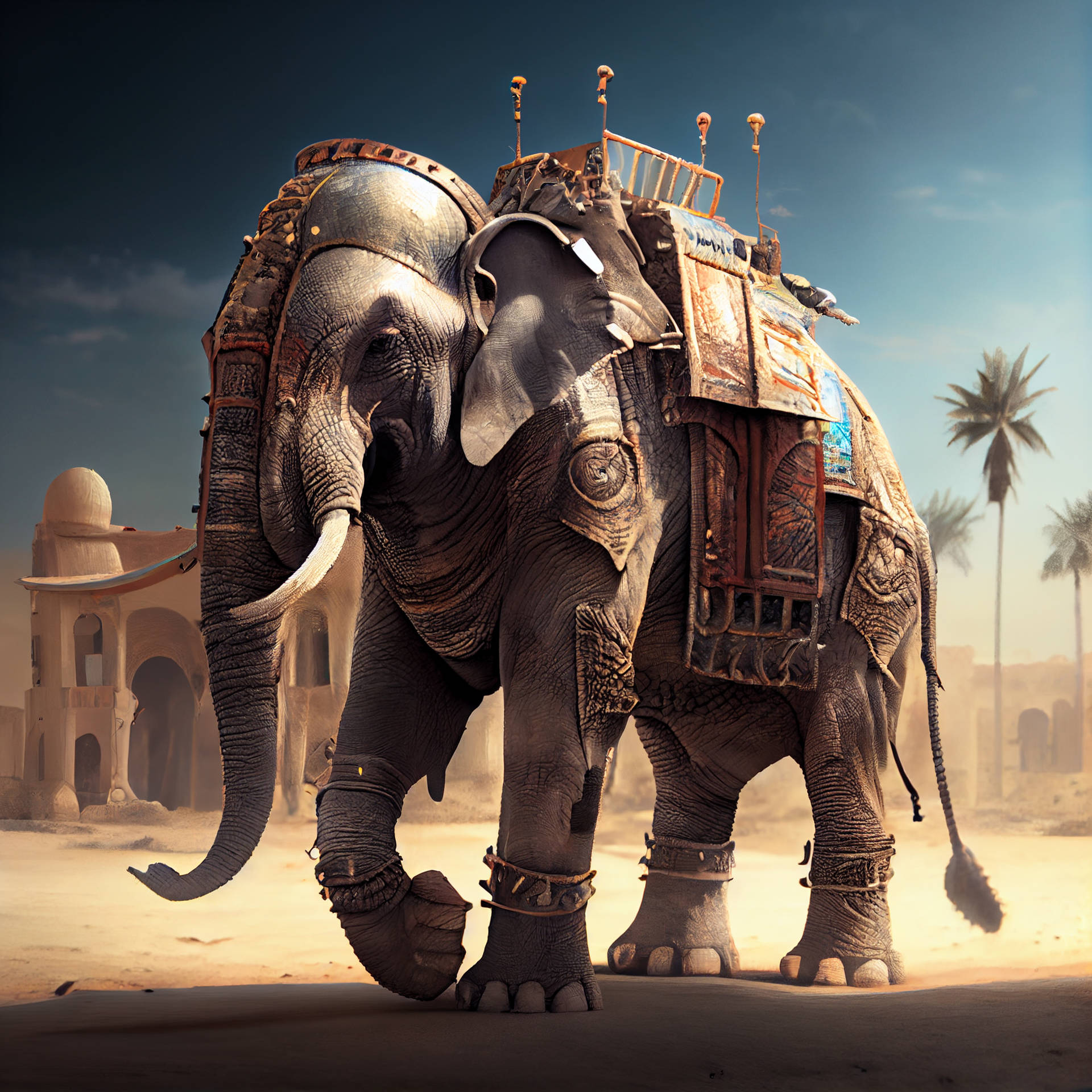 Mighty War Elephant Of Carthage Background