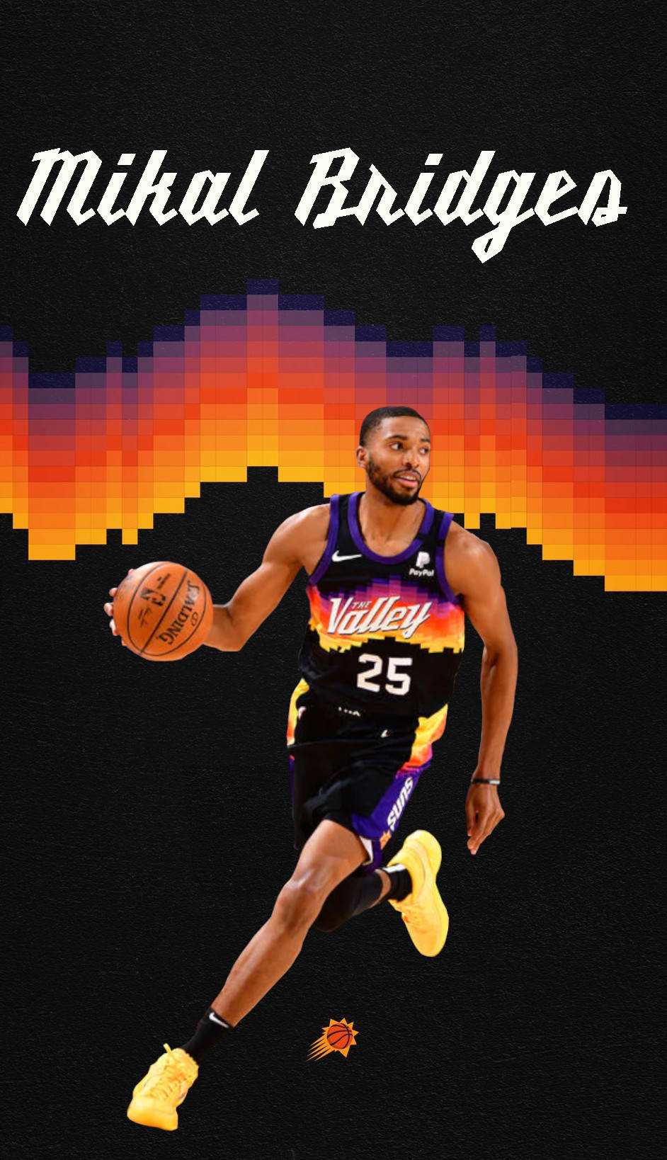 Mikal Bridges Digital Artwork Background