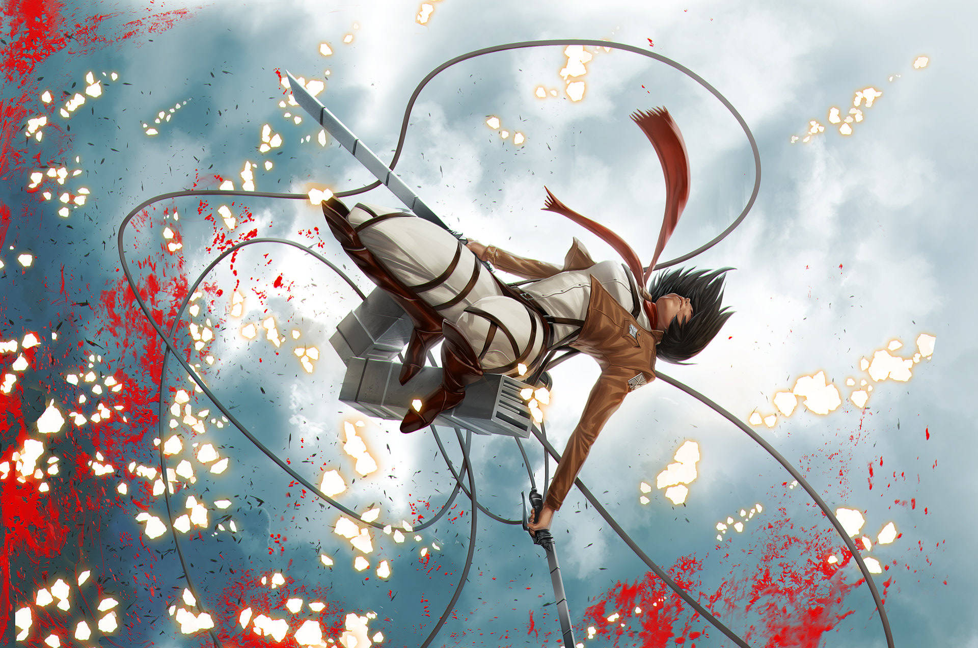 Mikasa Ackerman Blood Splatters Background
