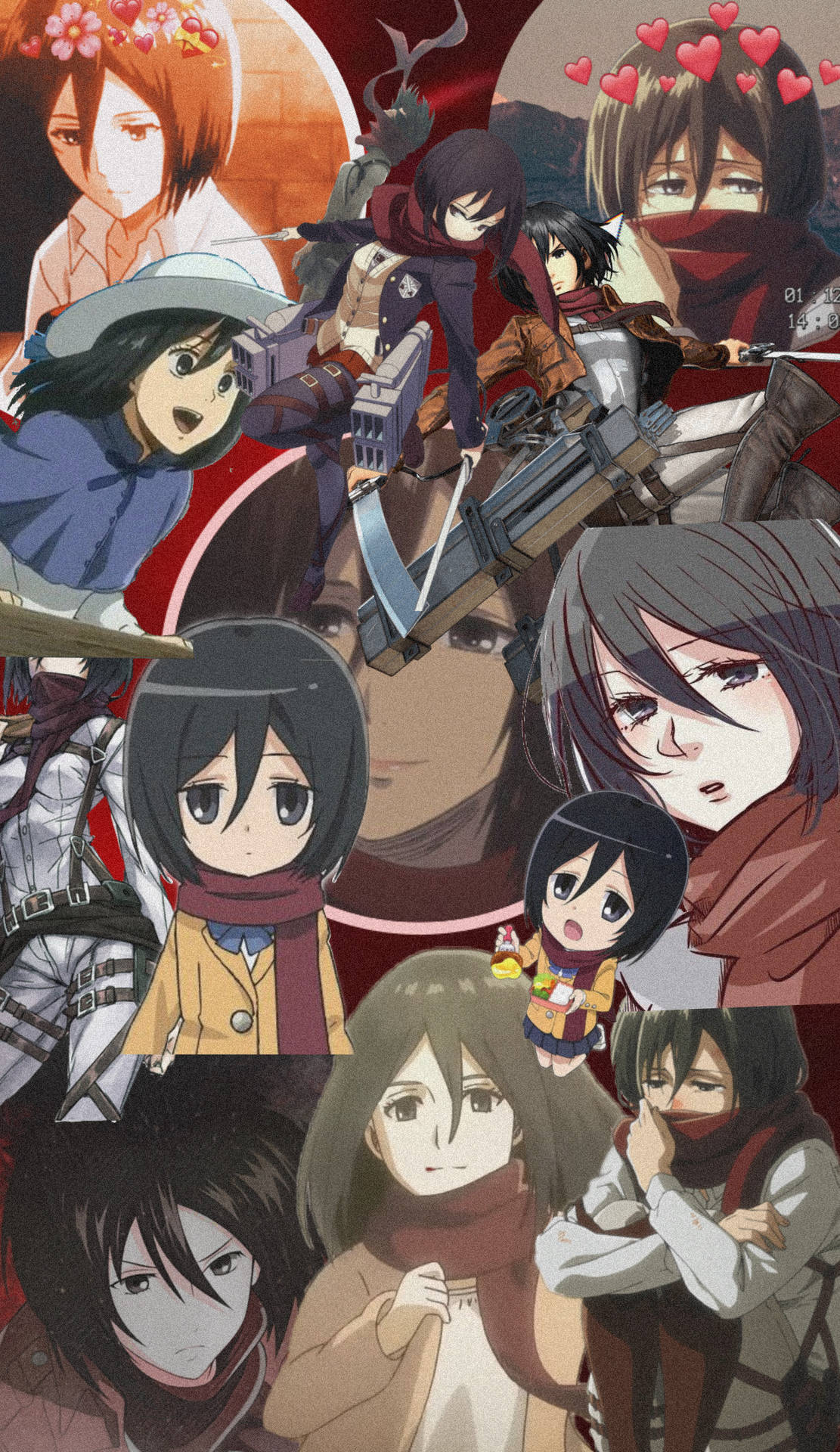 Mikasa Ackerman Collage Background