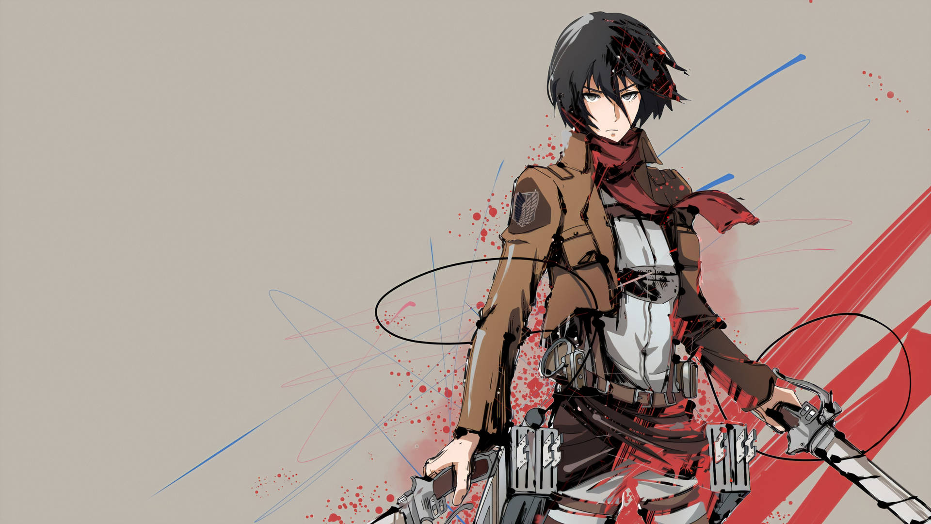 Mikasa Ackerman Cool Fanart Background