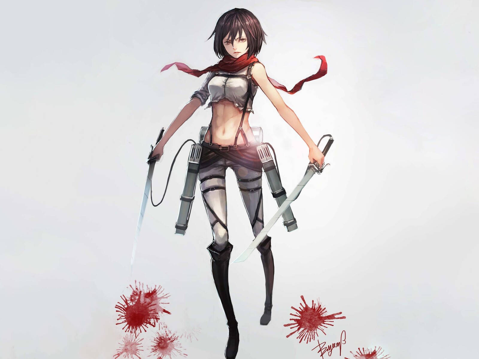 Mikasa Ackerman Cropped Top Background