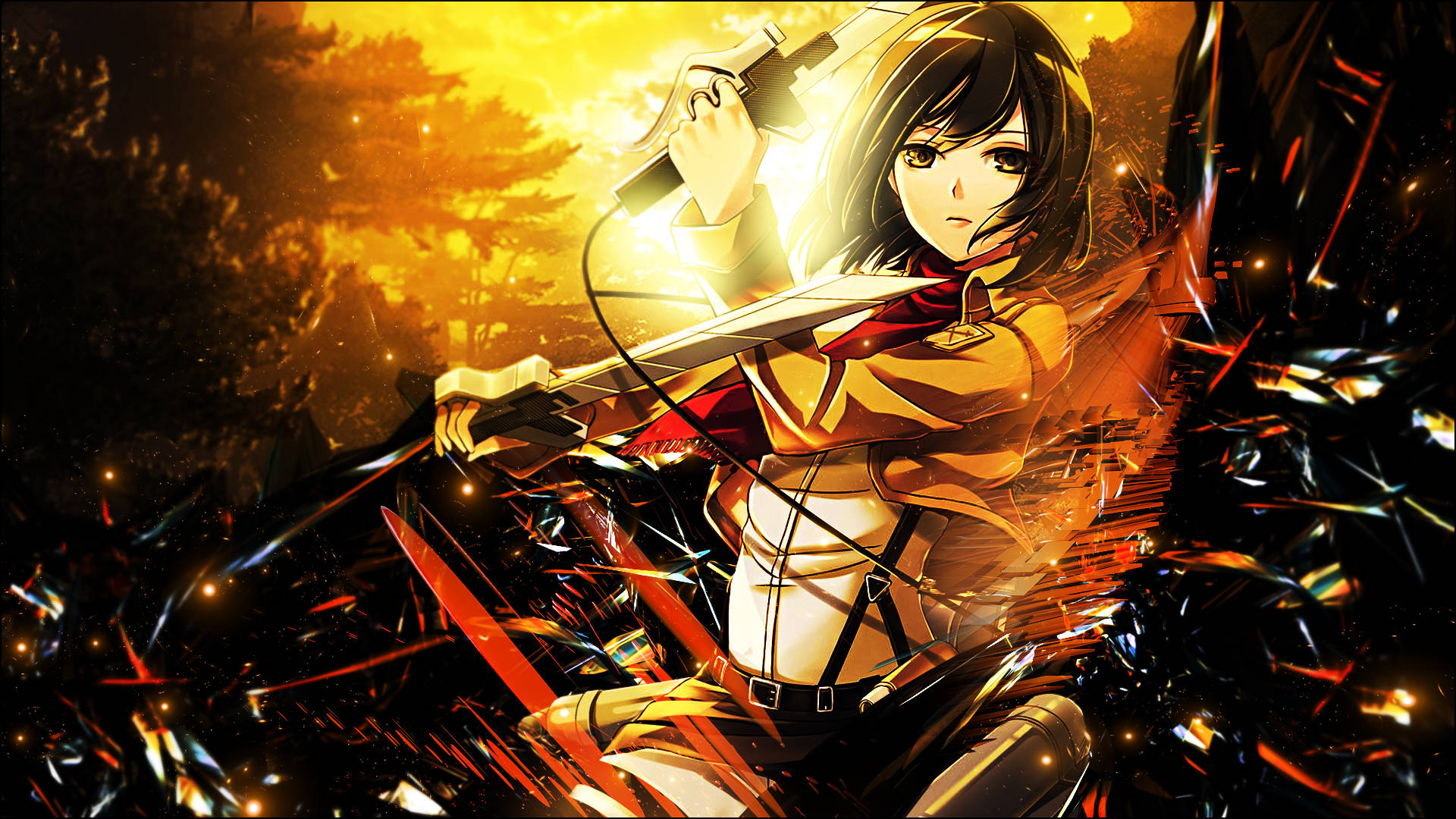 Mikasa Ackerman Expressionless Background