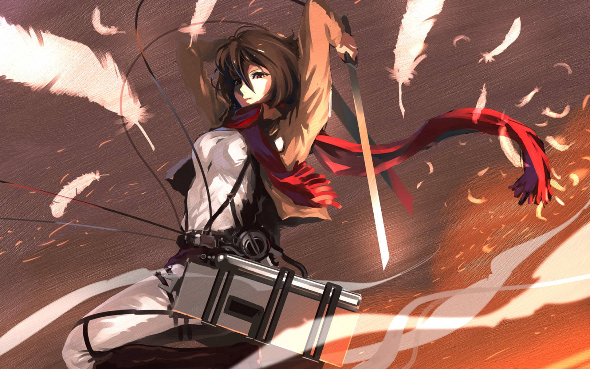 Mikasa Ackerman Feathers Background