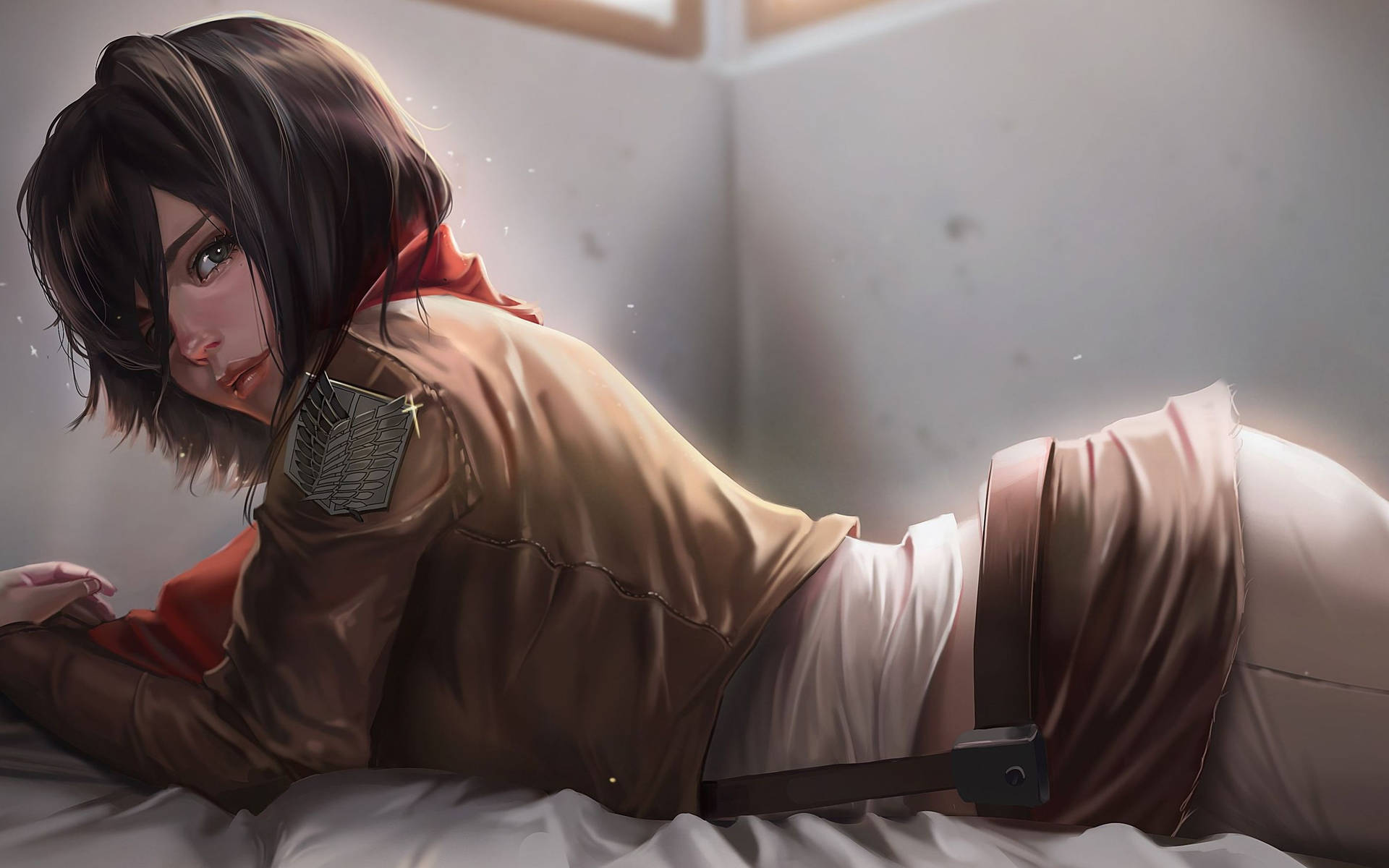 Mikasa Ackerman Gorgeous Pose Background