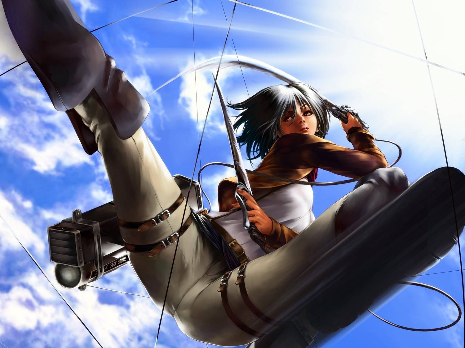 Mikasa Ackerman Mid Air Background
