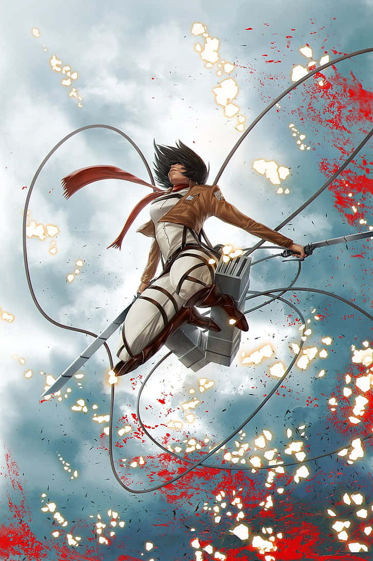 Mikasa Ackerman Season4 Action Background