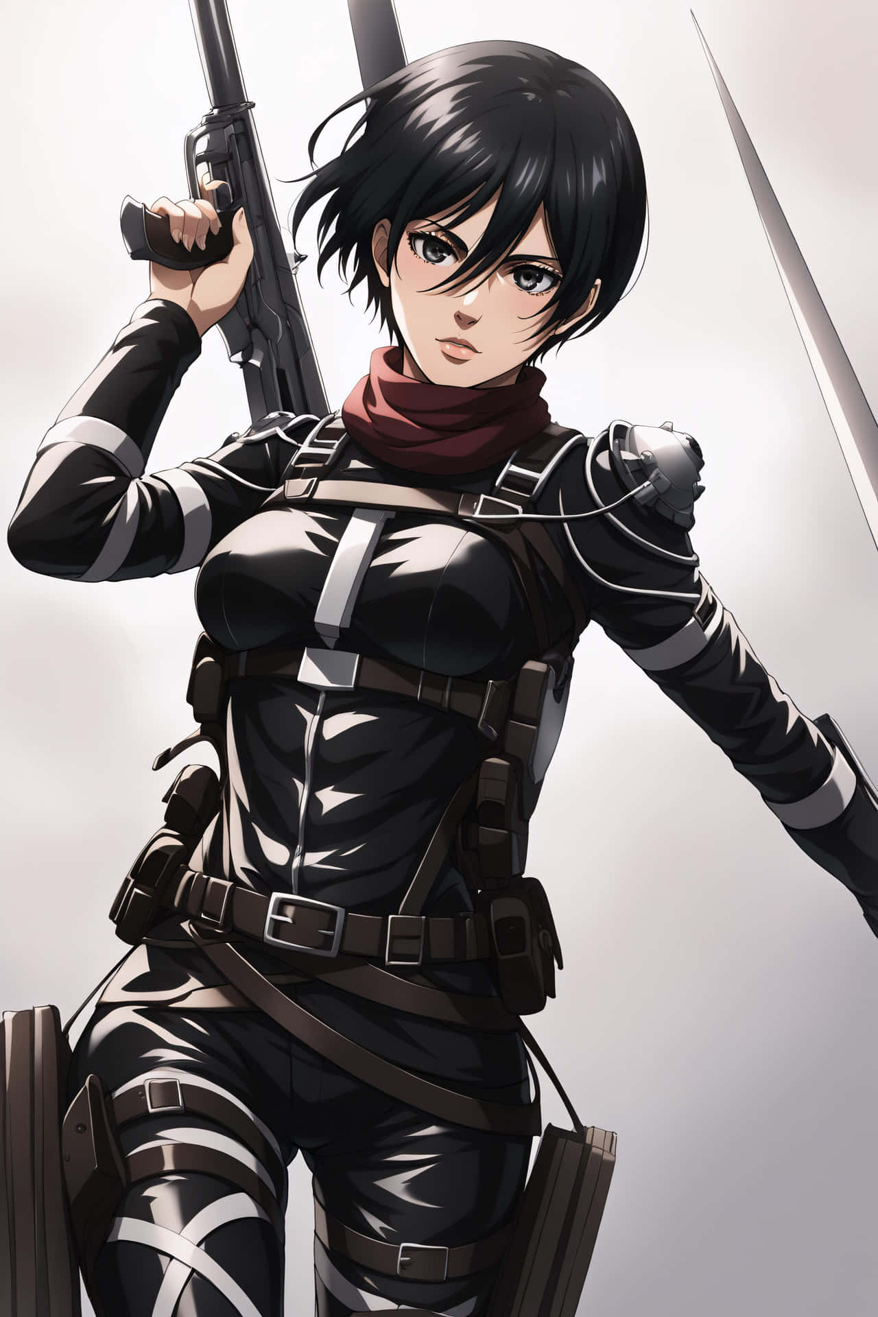 Mikasa Ackerman Season4 Portrait Background