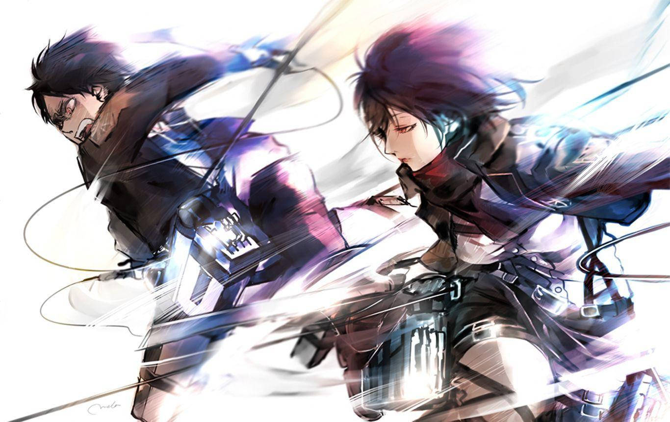 Mikasa Ackerman With Eren Background