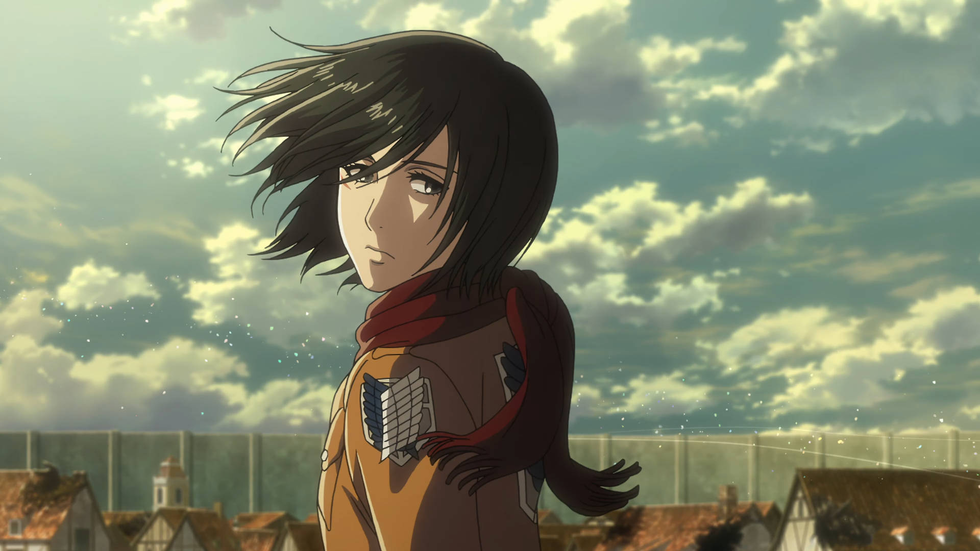 Mikasa Ackerman With The Wind Blows Background