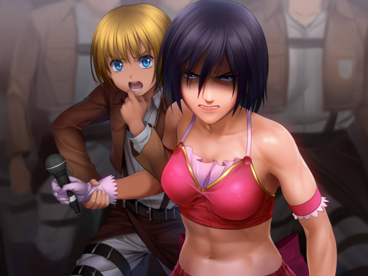 Mikasa And Armin Arlert Fanart Background