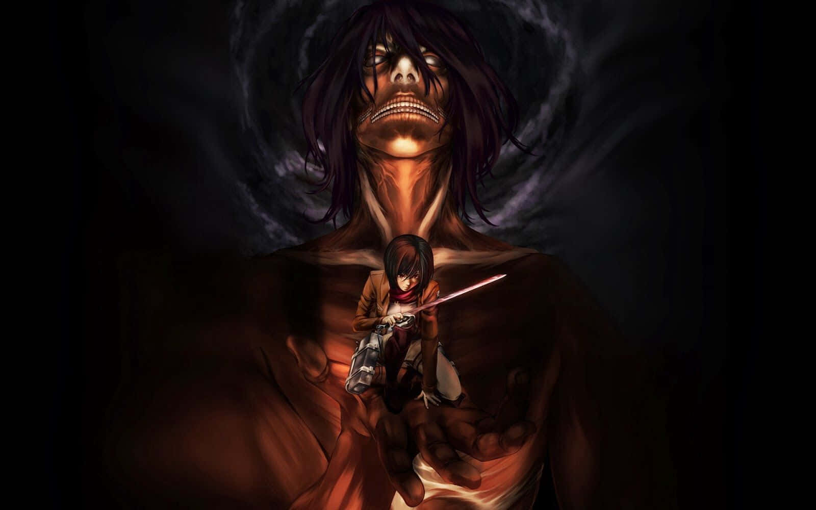 Mikasa And Titan Eren Yeager Background