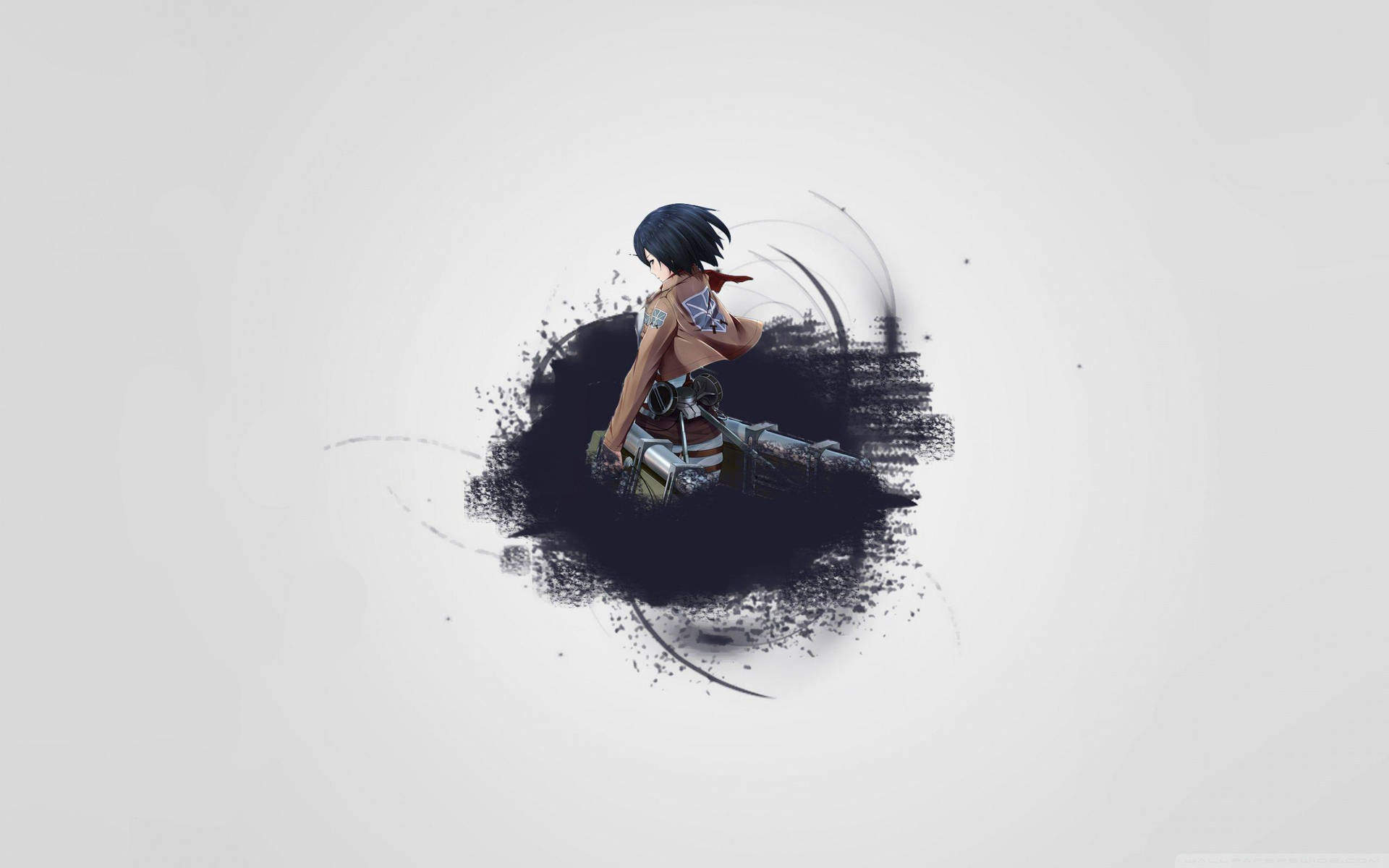 Mikasa Black Brush Art Background