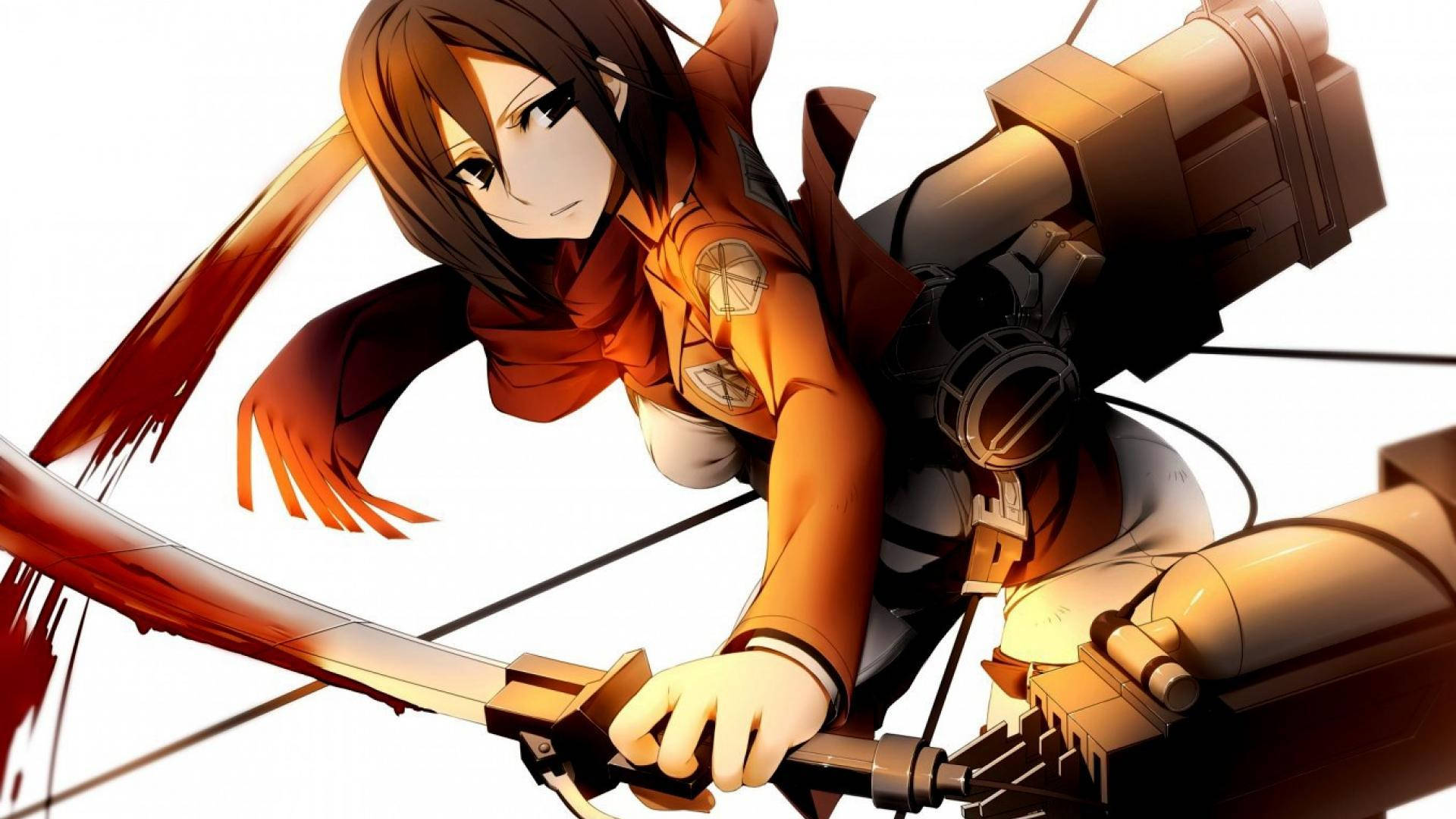 Mikasa Blood On Sword Background