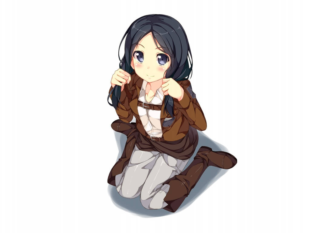 Mikasa Cute Big Eyes Background