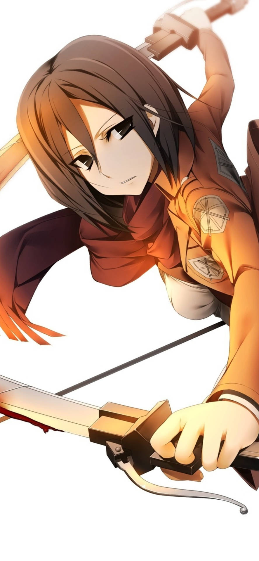 Mikasa Cute Fight Position Background