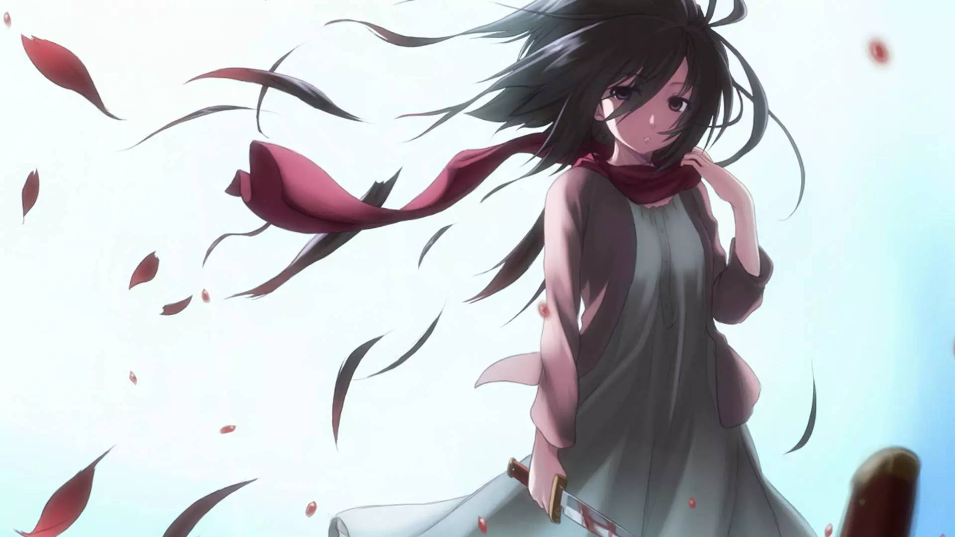 Mikasa Cute Wind Blowing Background