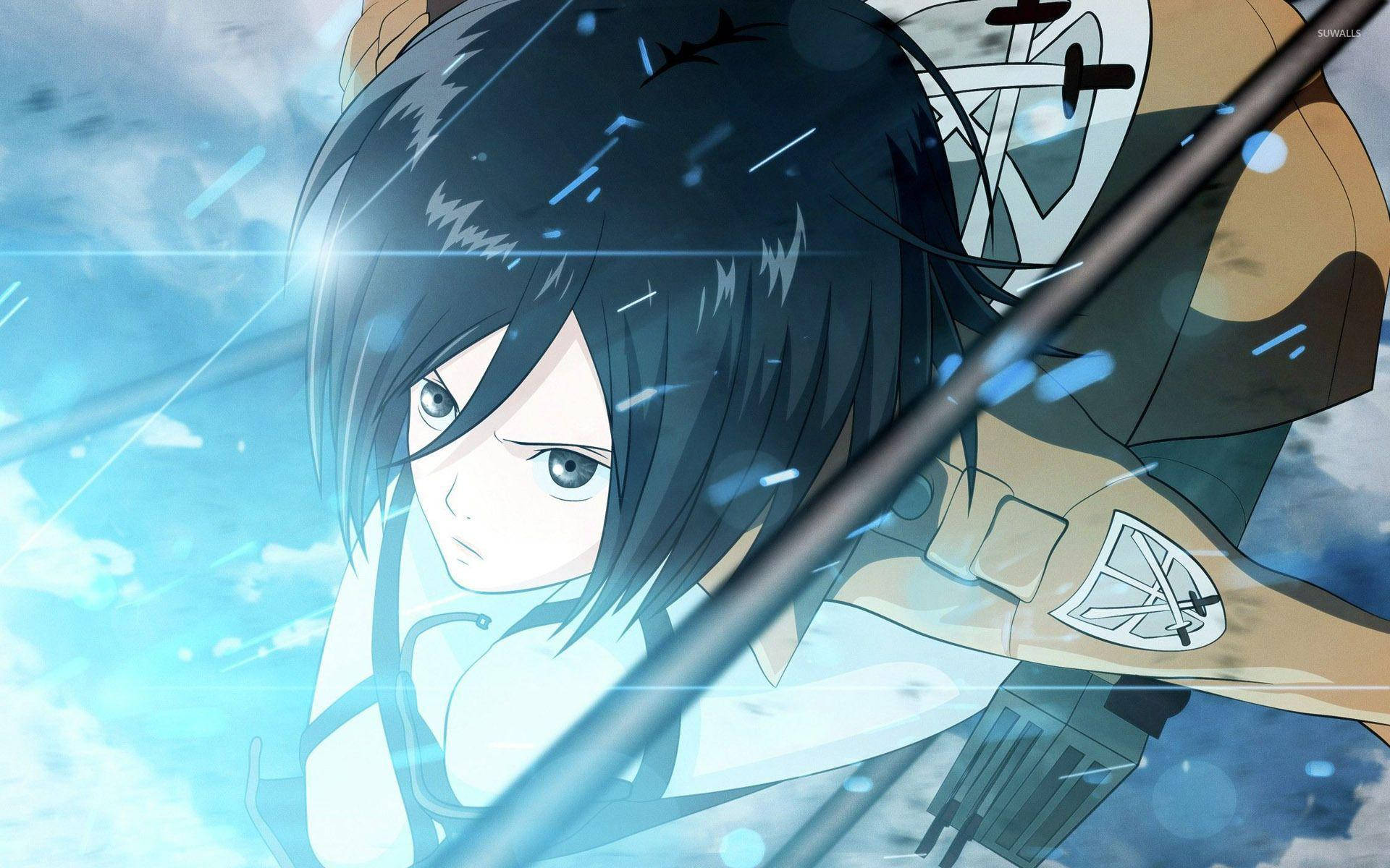 Mikasa Focused Look Background