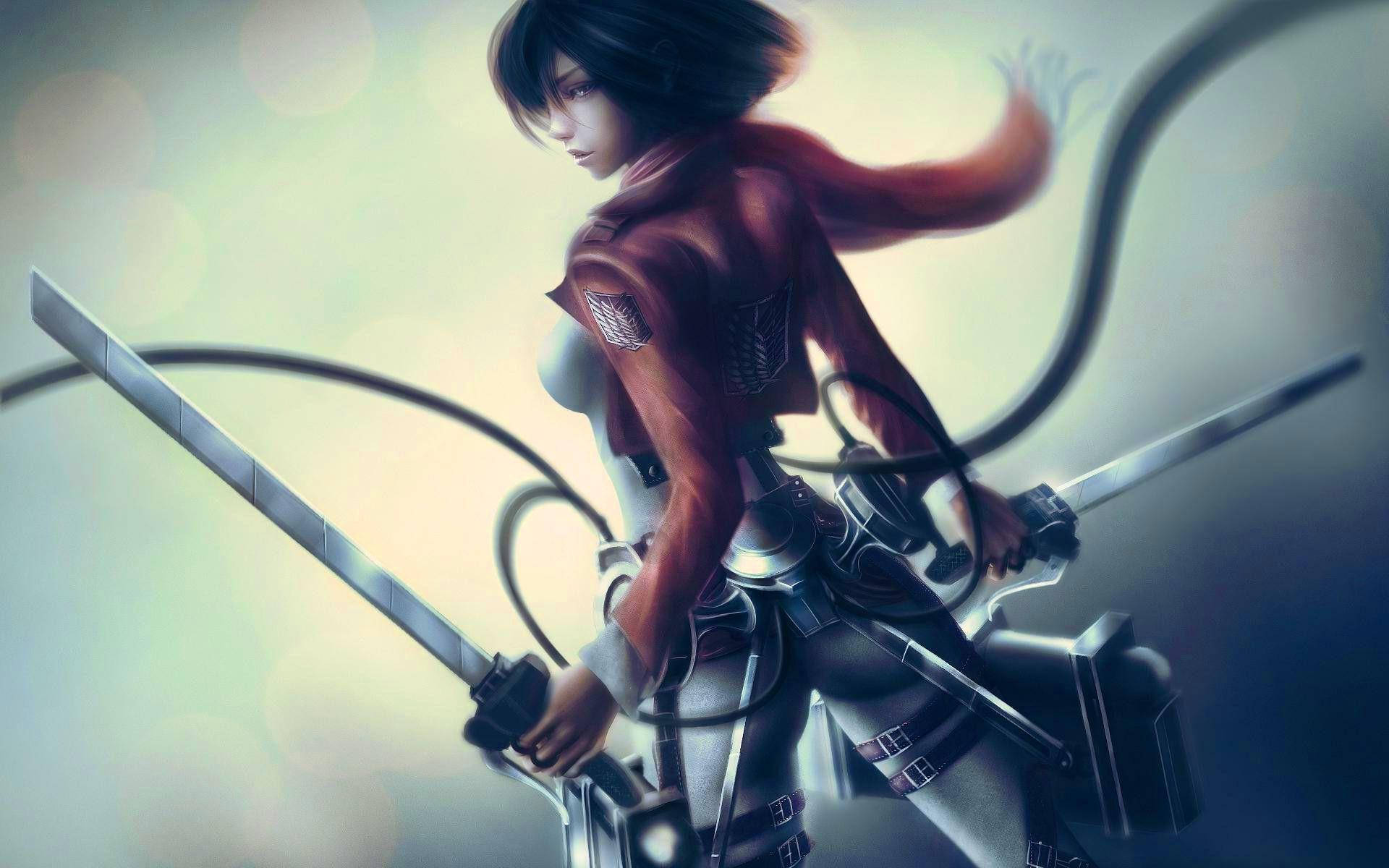 Mikasa Looking Back Background